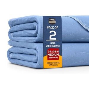 Blue Waterproof Bed Pads - Pack of 2
